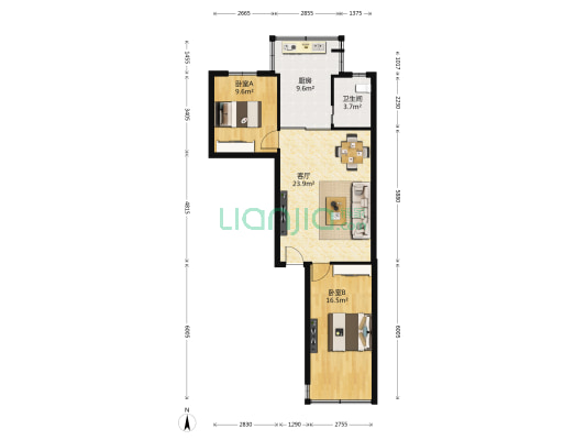 云丰花园 2室1厅1卫 73平方