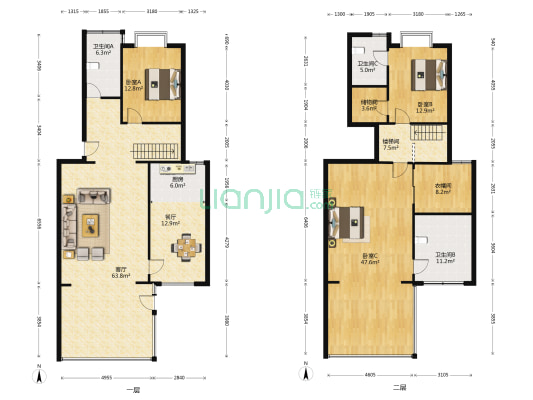 紫坪丽景 3室2厅3卫 217平方