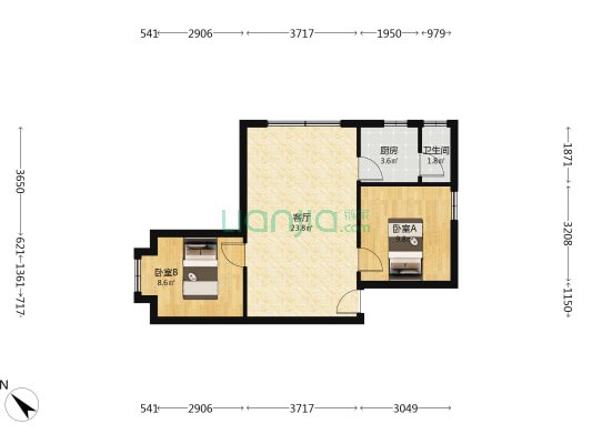 百家福 2室1厅1卫 73平方