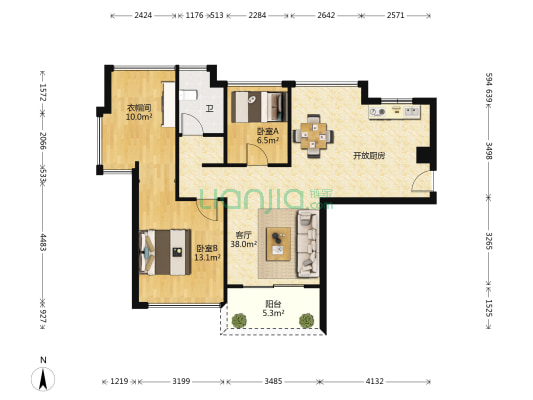 华发国际海岸·新澳郡 2室1厅1卫 89平方