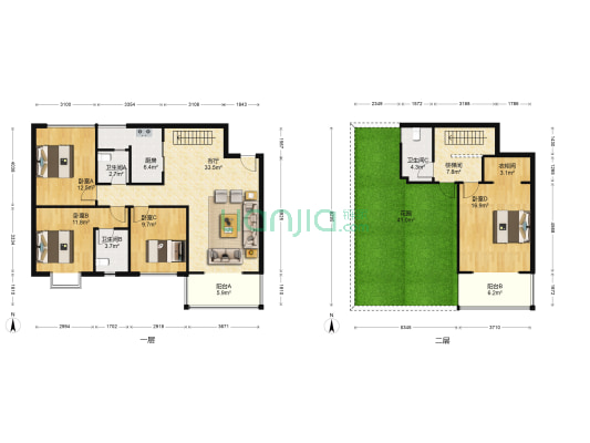 愿景滨河春晓北院 4室1厅3卫 220平方