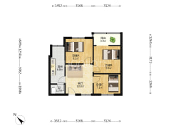 房子是正规二室一厅户型方正拎包入住-重庆马王六村户型图