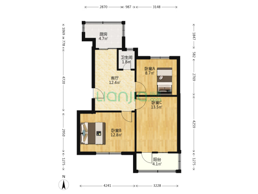 大学北路78号 3室1厅1卫 68平方