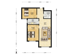 满二 南向2居 精装修  户型方正 中间楼层采光充足-涿州K2狮子城南区户型图