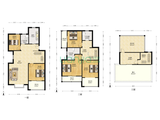 水韵别墅 5室1厅3卫 213平方