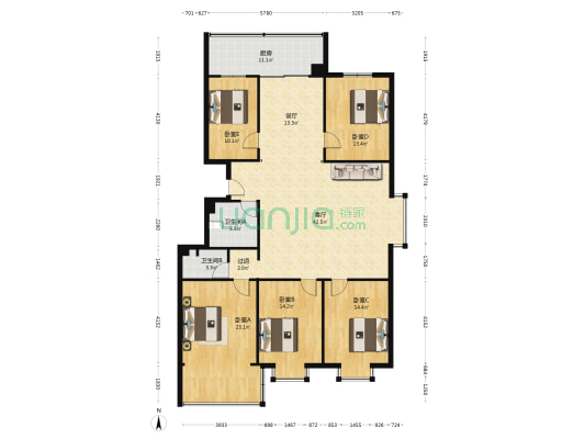 东太堡邮政综合楼 5室2厅2卫 200平方