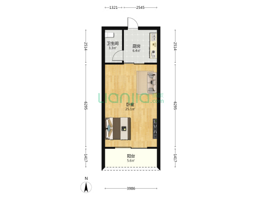 金凤福苑 1室0厅1卫 48平方
