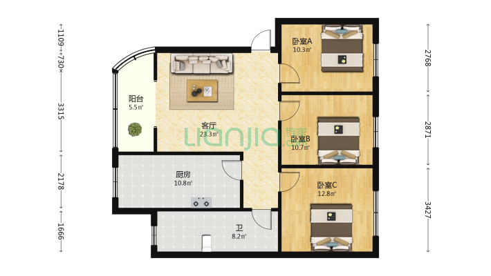 实验小学南家属院418号二手房实景图