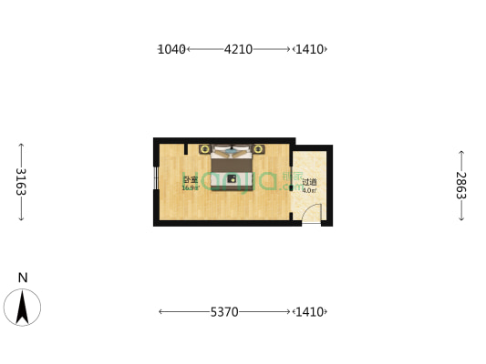 东大院26号 1室0厅0卫 21平方