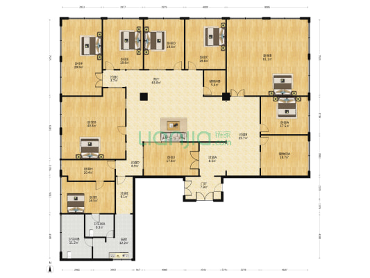 侨汇大厦 10室1厅2卫 453平方
