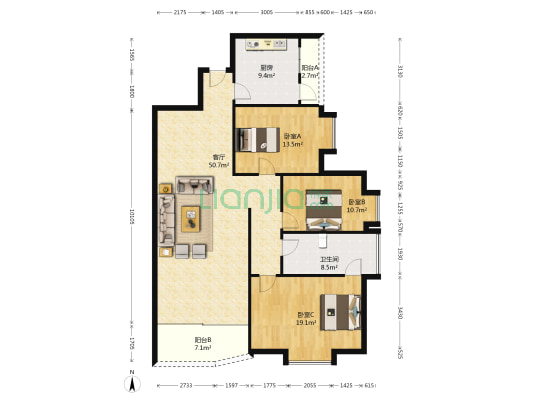 濠兴逸苑 3室1厅1卫 142平方