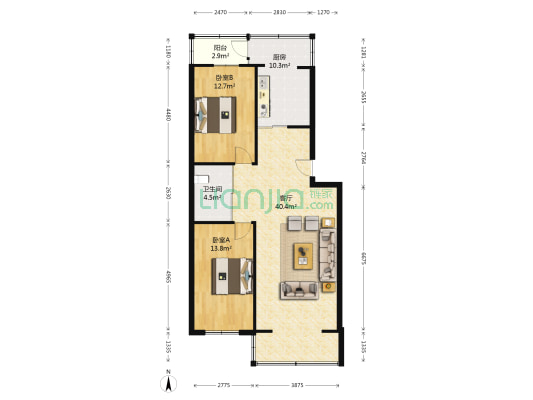 民政小区 2室1厅1卫 105平方