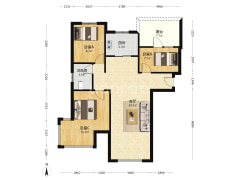 精装修 拎包入住 带露台 房本满二-涿州K2狮子城北区户型图