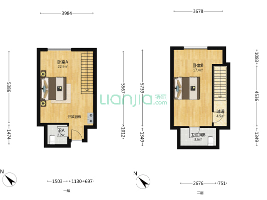 豪庭南苑三区 2室0厅2卫 43平方