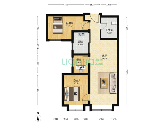 金融街武夷·融御（二期） 3室1厅1卫 96平方