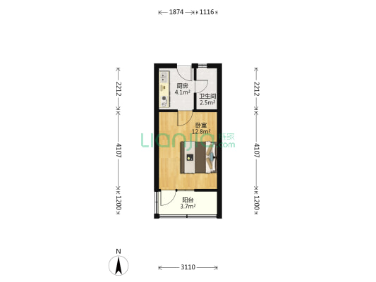 半岛新村 1室0厅1卫 37平方