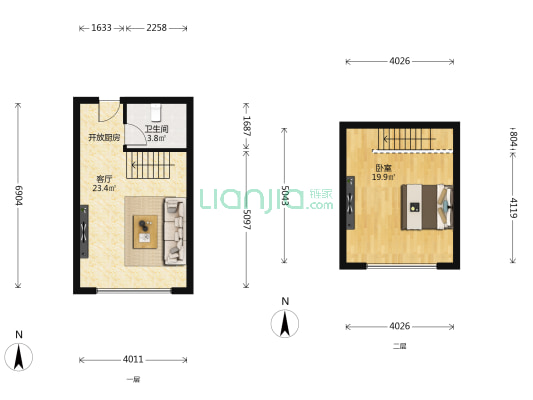 碧湖云天 1室1厅1卫 45平方