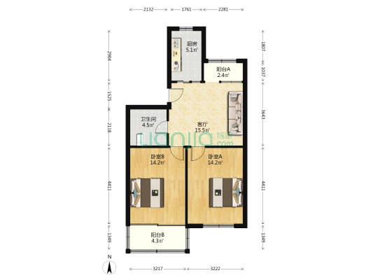 化工新村 2室1厅1卫 75平方