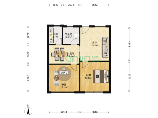 通运路100号 2室2厅1卫 82平方