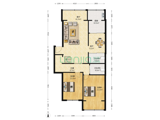 拥政街 2室2厅2卫 139平方