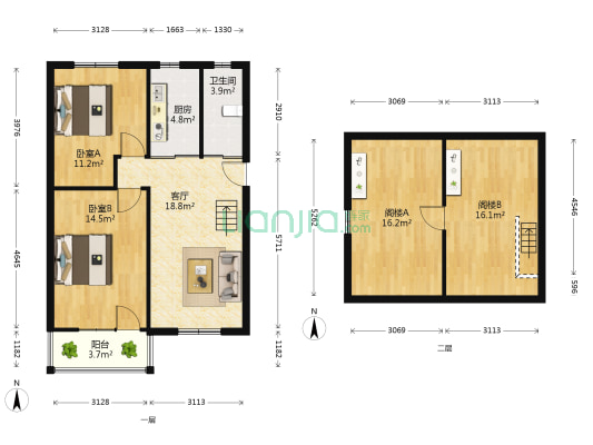 长江路310号 2室1厅1卫 71平方