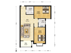 公园一号大平米两居室，位置优越。-涿州公园壹号户型图