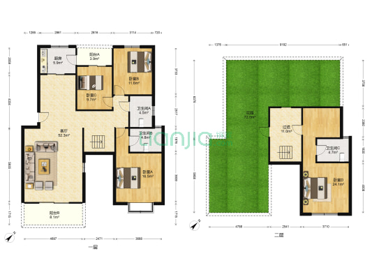 宗申流溪丽园 4室1厅3卫 181平方
