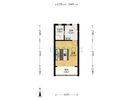 长海三村 1室0厅1卫 29平方