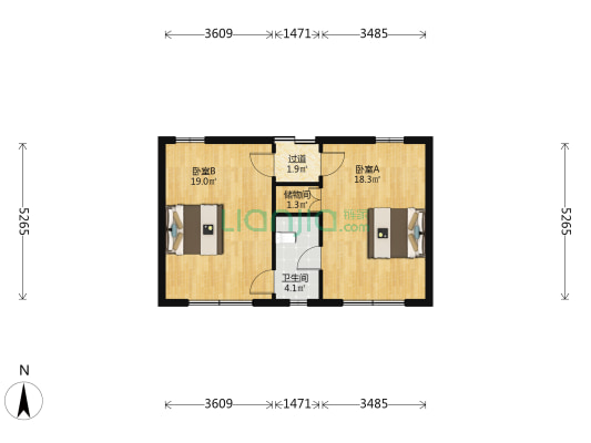 西新别墅 2室0厅1卫 67平方