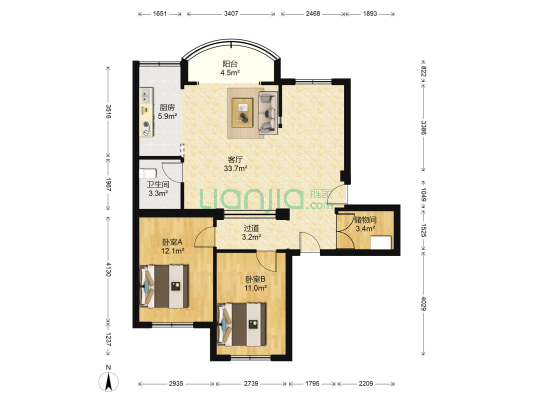 文苑小区(开发区) 2室1厅1卫 60平方