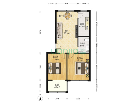 书香门邸 2室1厅1卫 80平方