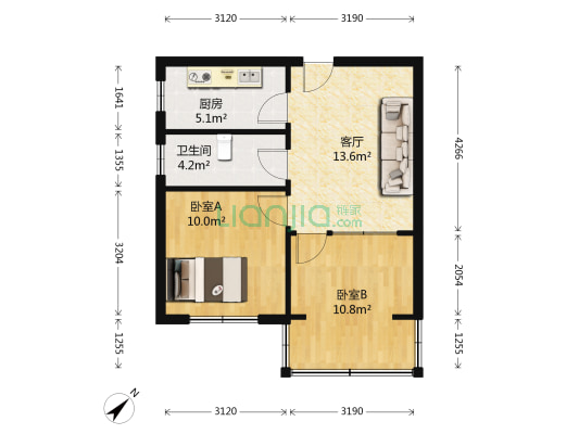 清溪南街17号 2室1厅1卫 53平方