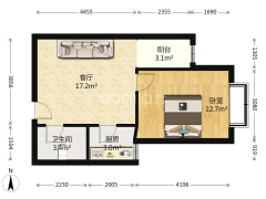 业主急售 正规一室一厅，高楼层装修小户型-保定天保郦景户型图