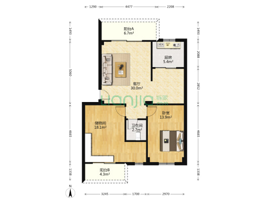 东坪山庄 1室1厅1卫 90平方
