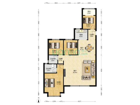 翠景台A区 4室2厅2卫 141平方