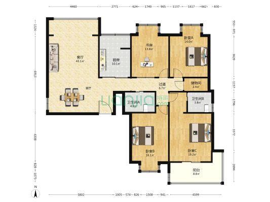 龙湾银都 4室1厅2卫 181平方