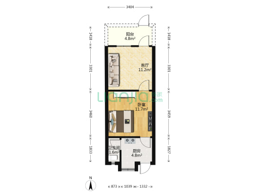 南缆社区 1室1厅1卫 33平方