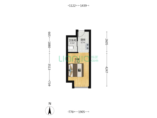 保利和光尘樾三期 1室0厅1卫 29平方