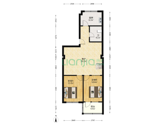 四平公寓 2室1厅1卫 81平方