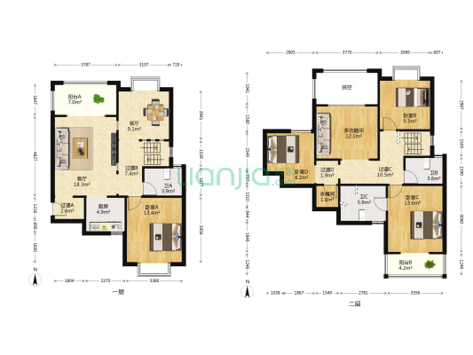 健发御园南院 5室2厅3卫 176平方