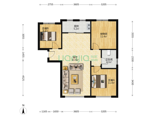 小区环境好，通勤方便，优良房源，业主诚意出售-户型图