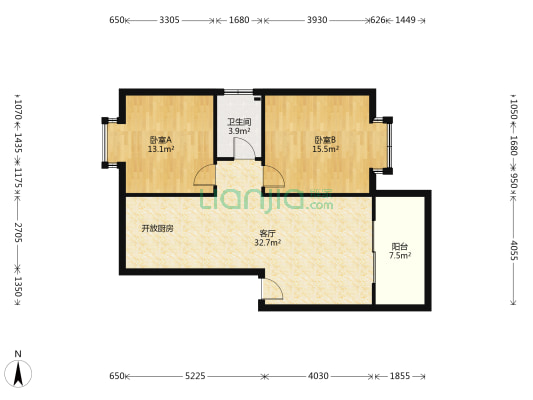 九江路新天地小区 2室1厅1卫 85平方