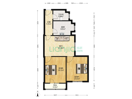 襄州区财政局家属院 2室1厅1卫 75平方