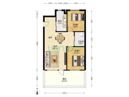 巧克力城四期 2室1厅1卫 82平方