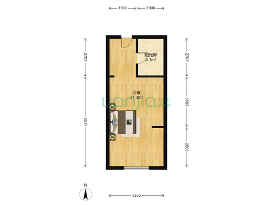 中南锦城 1室0厅0卫 56平方