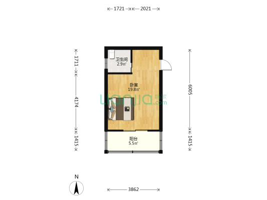 乐居楼 1室0厅1卫 35平方