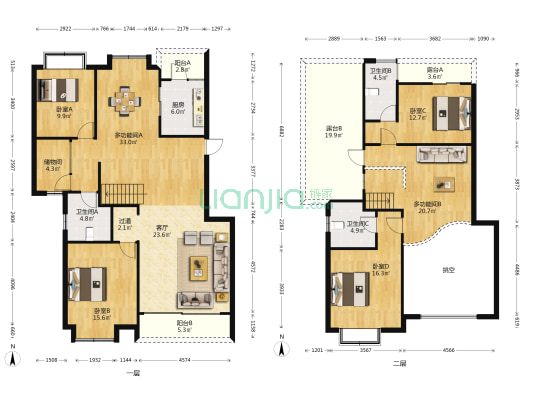 大儒世家观岚 6室1厅3卫 194平方