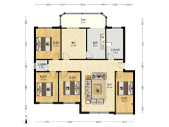 主城区东兴北街 板楼一层 大四居 集中供暖-涿州兴泰花园户型图