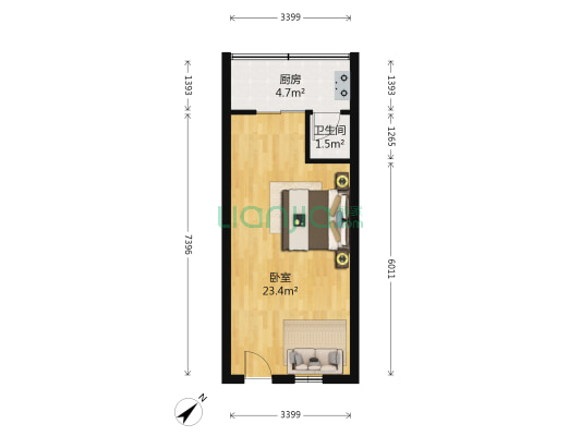 象牙厂宿舍 1室0厅1卫 36平方