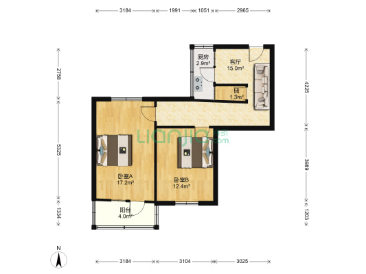 橡胶厂小区 2室1厅0卫 63平方